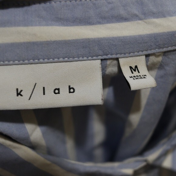 K Lab Striped Button Down Feminists "not your babe" Top Medium - Picture 6 of 13